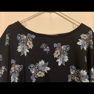 Lane Bryant Floral-Print Navy Top, Size 22/24